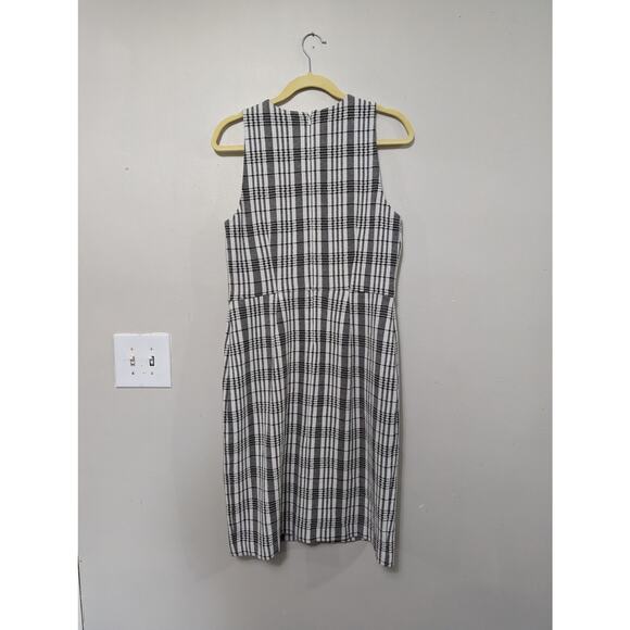 Ann Taylor Petite Women's Blk/White Plaid Sheath Dress Size 12P - Picture 2 of 7